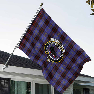 Rutherford Tartan House Flag with Family Crest House Flag - Tartan Vibes Clothing