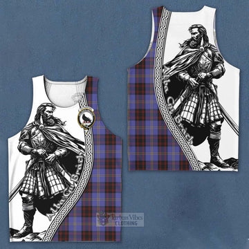 Rutherford Tartan Clan Crest Men's Tank Top with Highlander Warrior Celtic Style