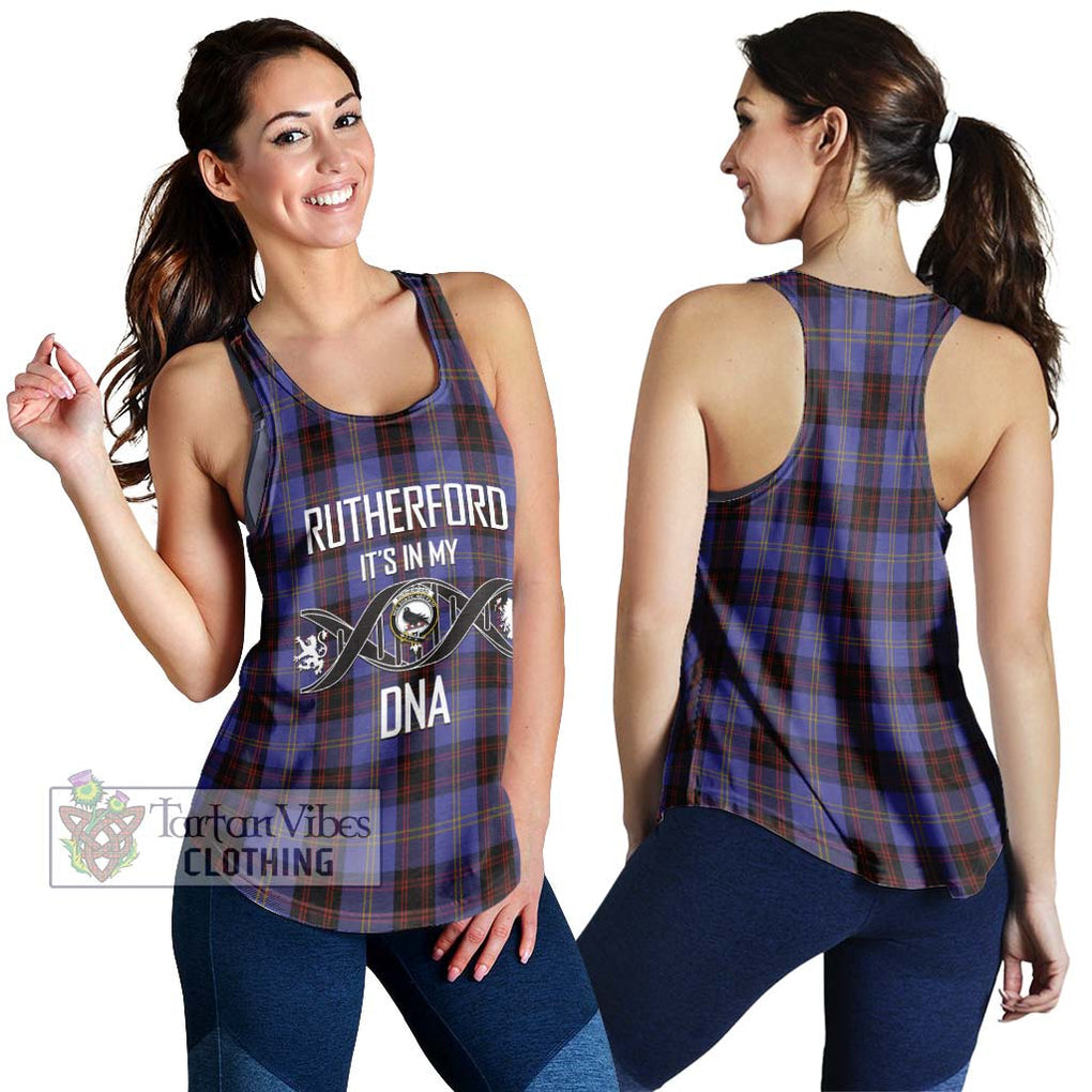 Rutherford Tartan Women's Racerback Tanks with Family Crest DNA In Me Style 4XL - Tartanvibesclothing Shop