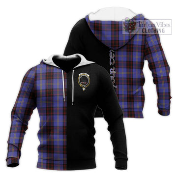 Rutherford Tartan Knitted Hoodie with Family Crest and Half Of Me Style