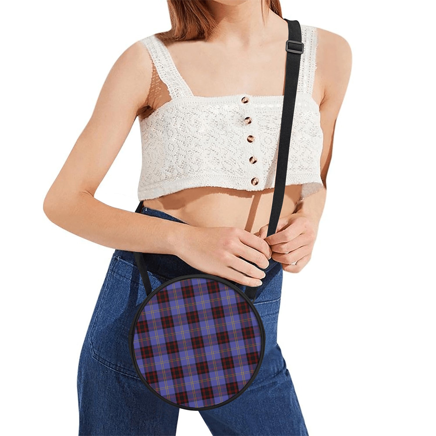 Rutherford Tartan Round Satchel Bags One Size 9*9*2.7 inch - Tartan Vibes Clothing