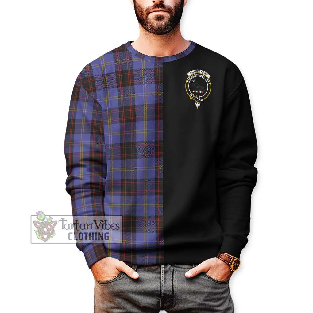 Rutherford Tartan Sweatshirt with Family Crest and Half Of Me Style Unisex - Tartanvibesclothing Shop