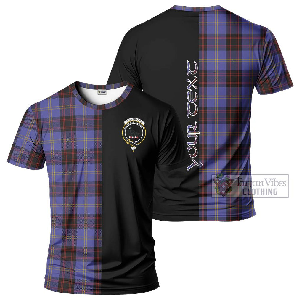 Rutherford Tartan T-Shirt with Family Crest and Half Of Me Style Kid's Shirt - Tartanvibesclothing Shop