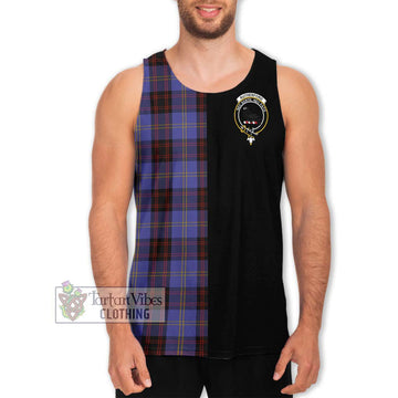 Rutherford Tartan Men's Tank Top with Family Crest and Half Of Me Style Men - Tartan Vibes Clothing