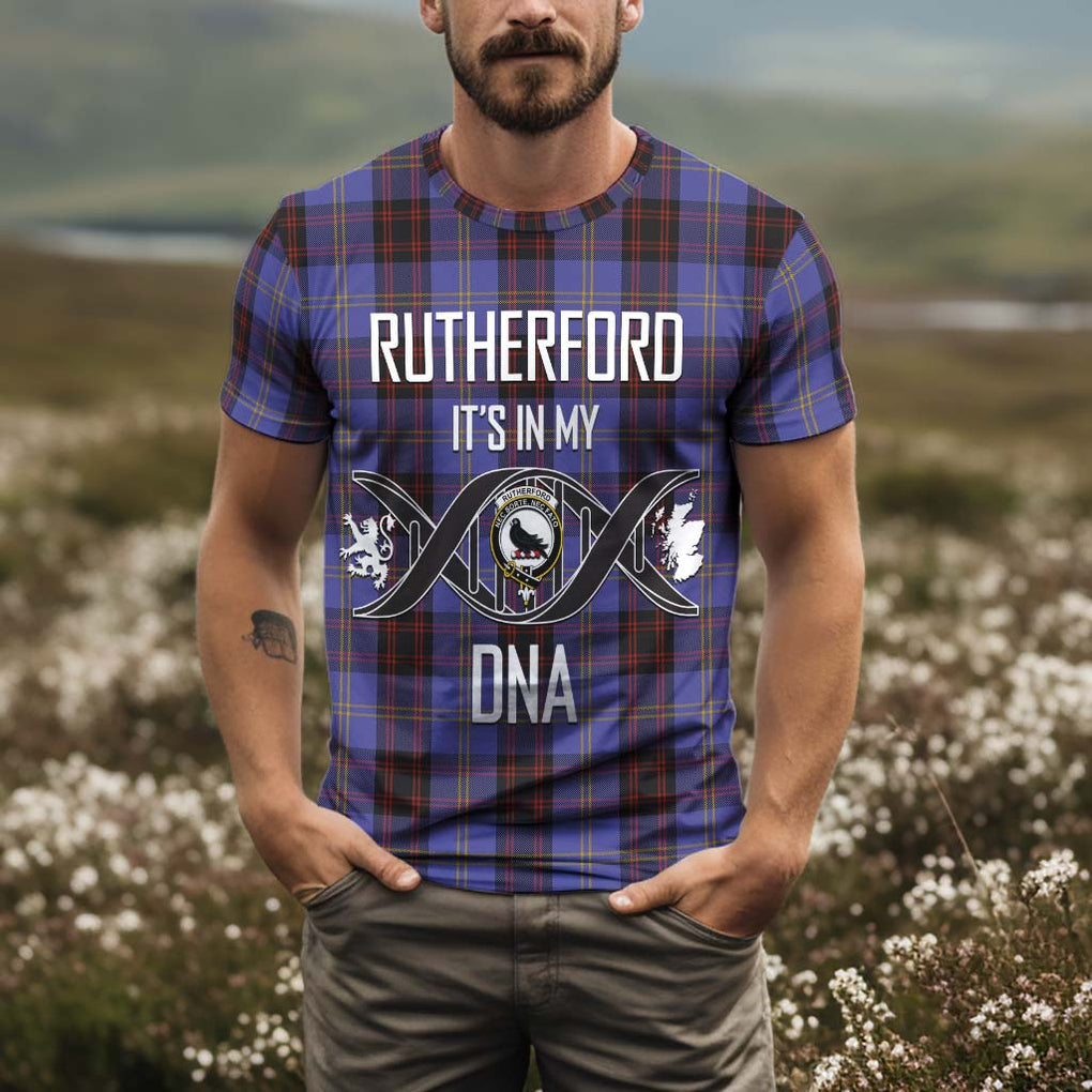 Rutherford Tartan T-Shirt with Family Crest DNA In Me Style Kid's Shirt - Tartan Vibes Clothing