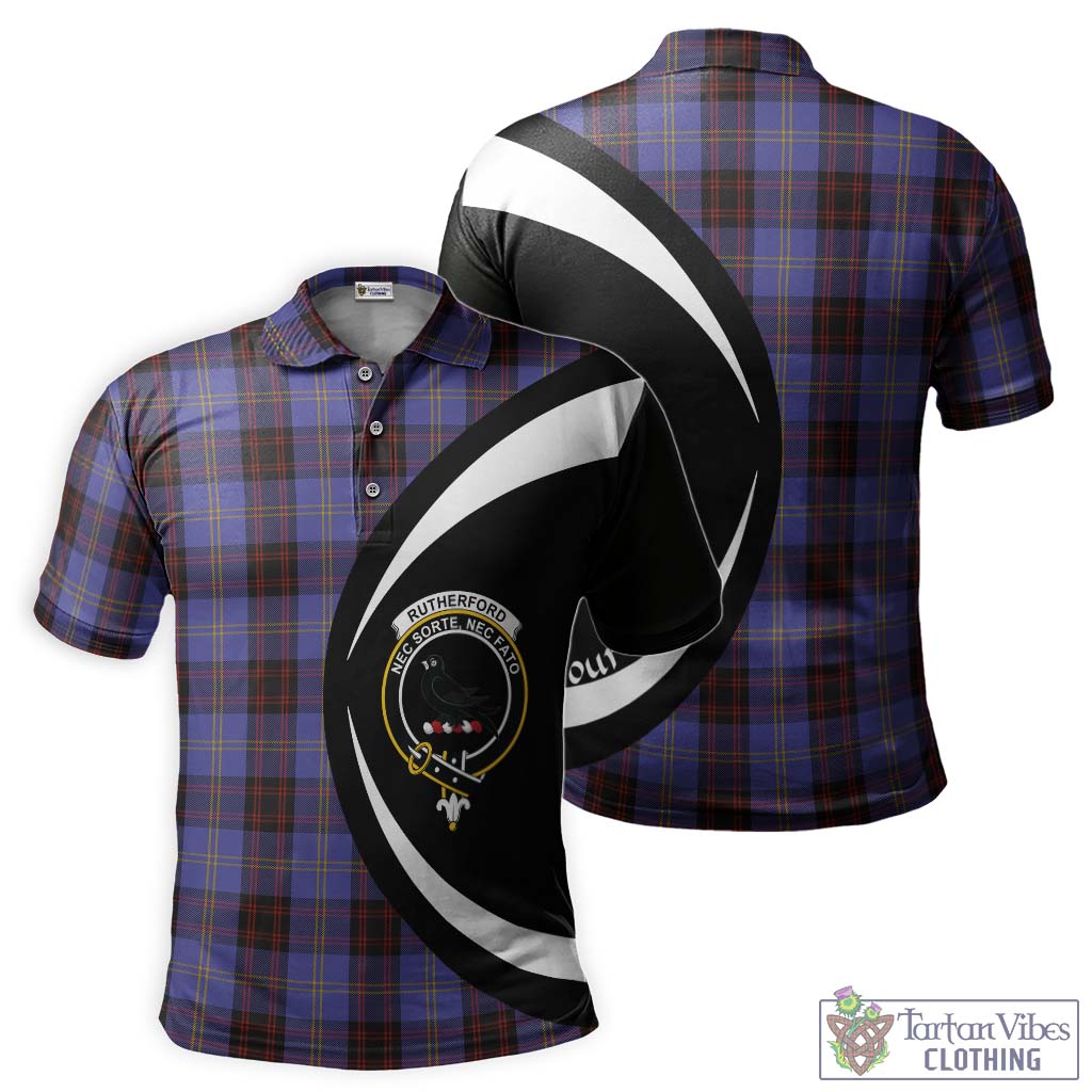 Rutherford Tartan Men's Polo Shirt with Family Crest Circle Style Kid - Tartan Vibes Clothing