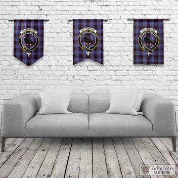 Rutherford Tartan Gonfalon, Tartan Banner with Family Crest