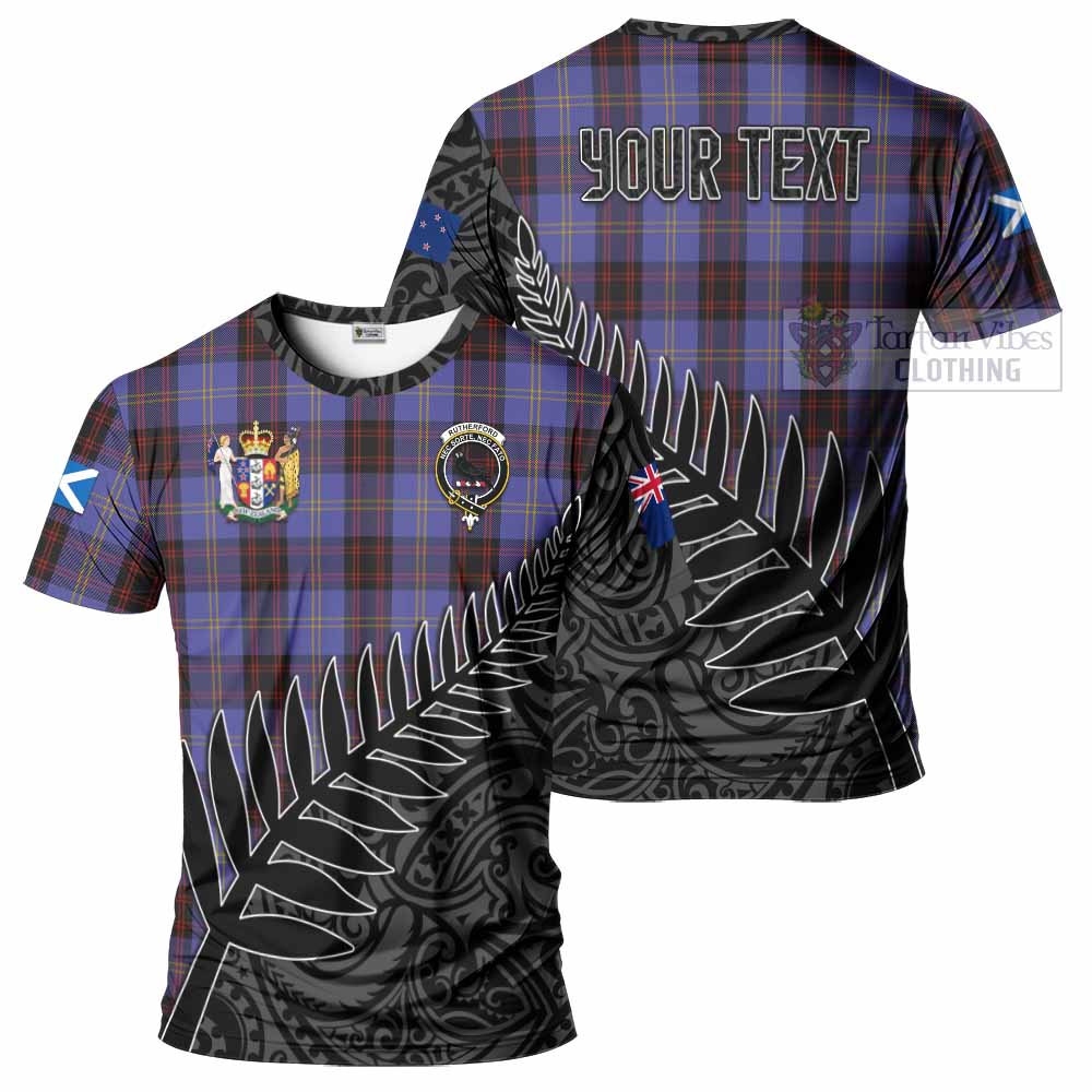 Tartan Vibes Clothing Rutherford Crest Tartan T-Shirt with New Zealand Silver Fern Half Style