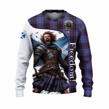 Rutherford Crest Tartan Knitted Sweater Inspired by the Freedom of Scottish Warrior