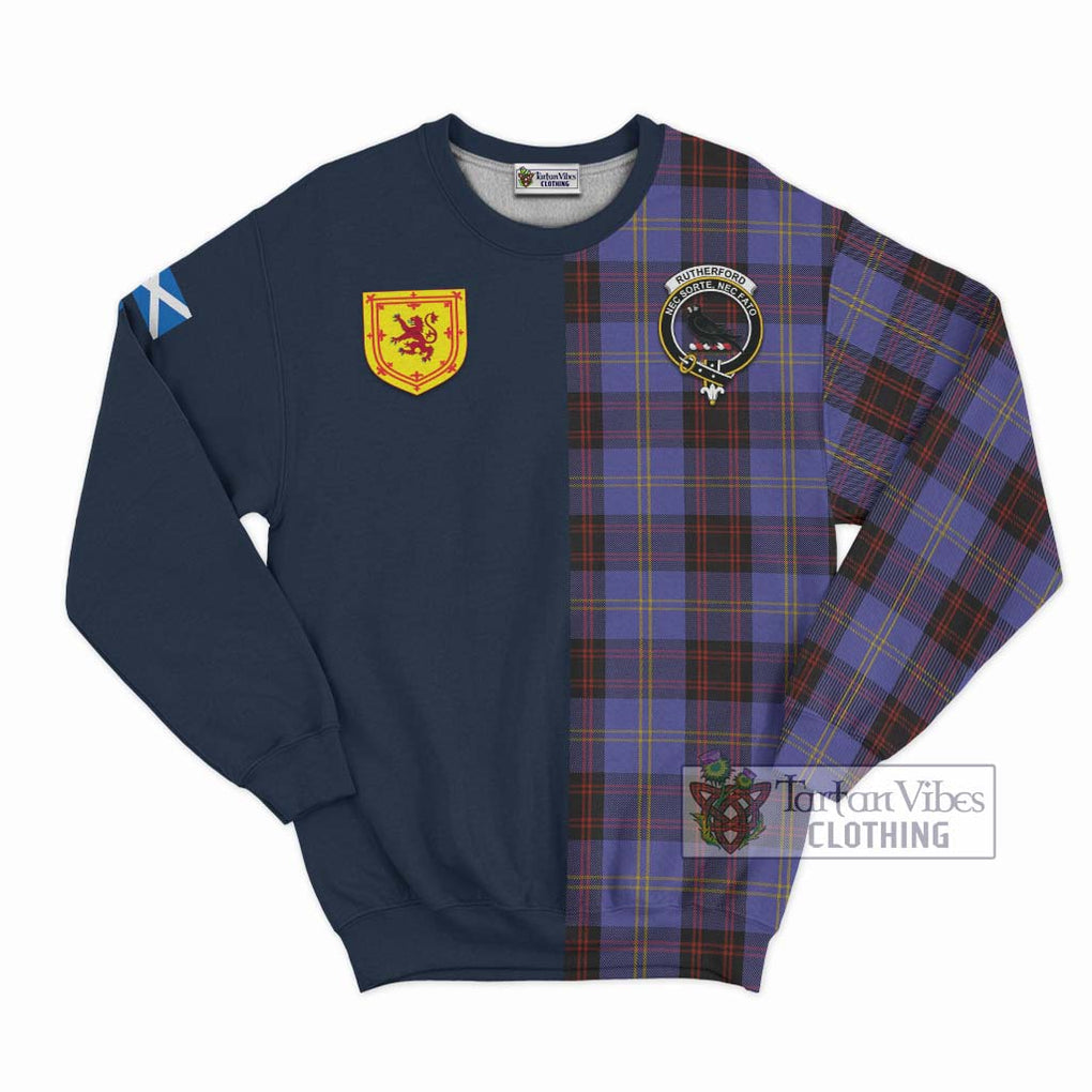 Tartan Vibes Clothing Rutherford Tartan Sweatshirt with Scottish Lion Royal Arm Half Style