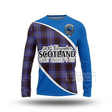 Rutherford Family Crest Tartan Long Sleeve T-Shirt Celebrate Saint Andrew's Day in Style