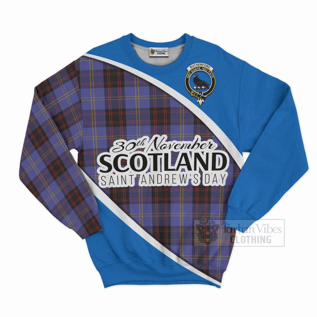 Tartan Vibes Clothing Rutherford Family Crest Tartan Sweatshirt Celebrate Saint Andrew's Day in Style