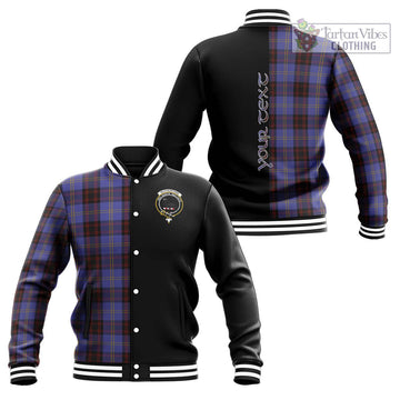 Rutherford Tartan Baseball Jacket with Family Crest and Half Of Me Style