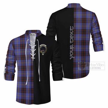 Rutherford Tartan Ghillie Kilt Shirt with Family Crest and Half Of Me Style