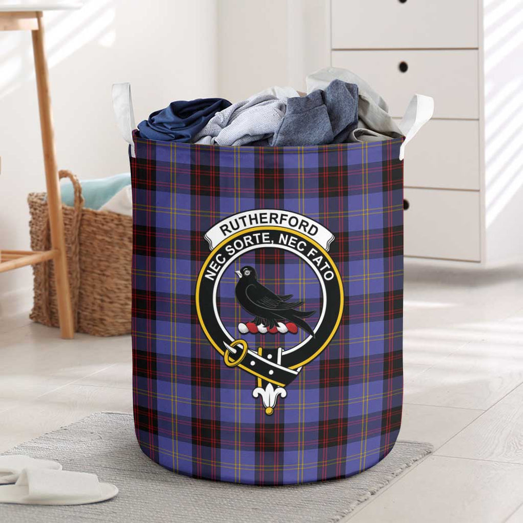 Rutherford Tartan Laundry Basket with Family Crest One Size - Tartanvibesclothing Shop