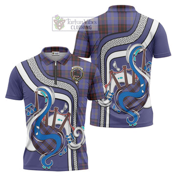 Rutherford Tartan Zipper Polo Shirt with Epic Bagpipe Style