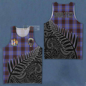 Rutherford Crest Tartan Men's Tank Top with New Zealand Silver Fern Half Style