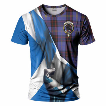 Rutherford Tartan T-Shirt with Family Crest Scotland Patriotic Style