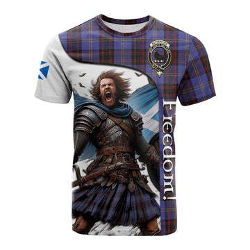 Rutherford Crest Tartan Cotton T-shirt Inspired by the Freedom of Scottish Warrior