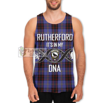 Rutherford Tartan Men's Tank Top with Family Crest DNA In Me Style