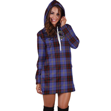 Rutherford Tartan Hoodie Dress with Family Crest