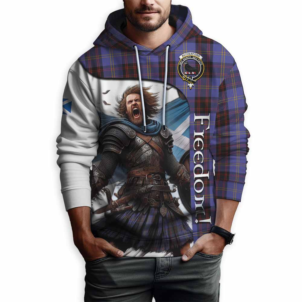 Tartan Vibes Clothing Rutherford Crest Tartan Hoodie Inspired by the Freedom of Scottish Warrior