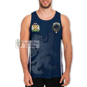 Rutherford Tartan Men's Tank Top with Family Crest and Lion Rampant Vibes Sport Style Men - Tartan Vibes Clothing