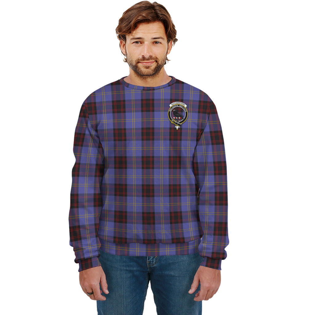 Rutherford Tartan Sweatshirt with Family Crest Unisex - Tartan Vibes Clothing