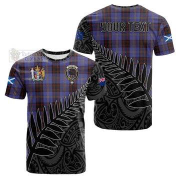 Rutherford Crest Tartan Cotton T-shirt with New Zealand Silver Fern Half Style