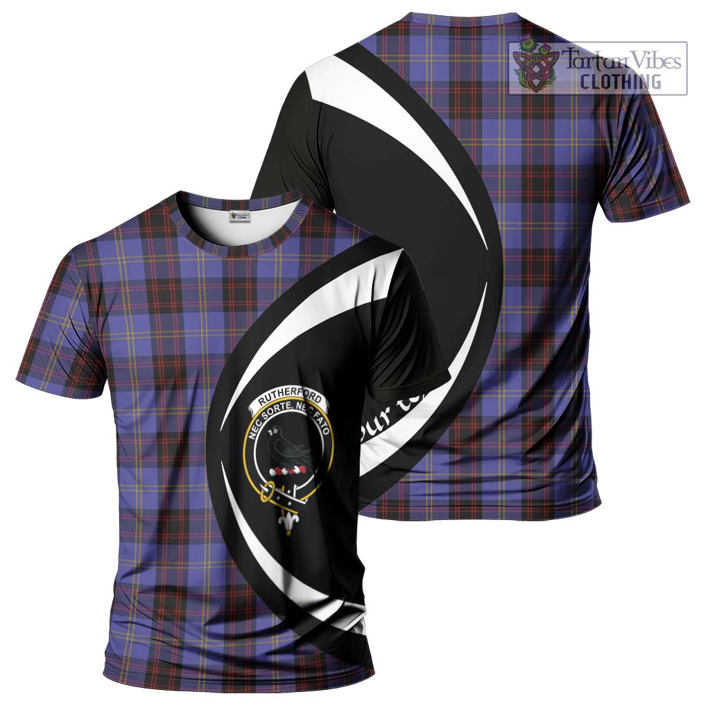 Tartan Vibes Clothing Rutherford Tartan T-Shirt with Family Crest Circle Style