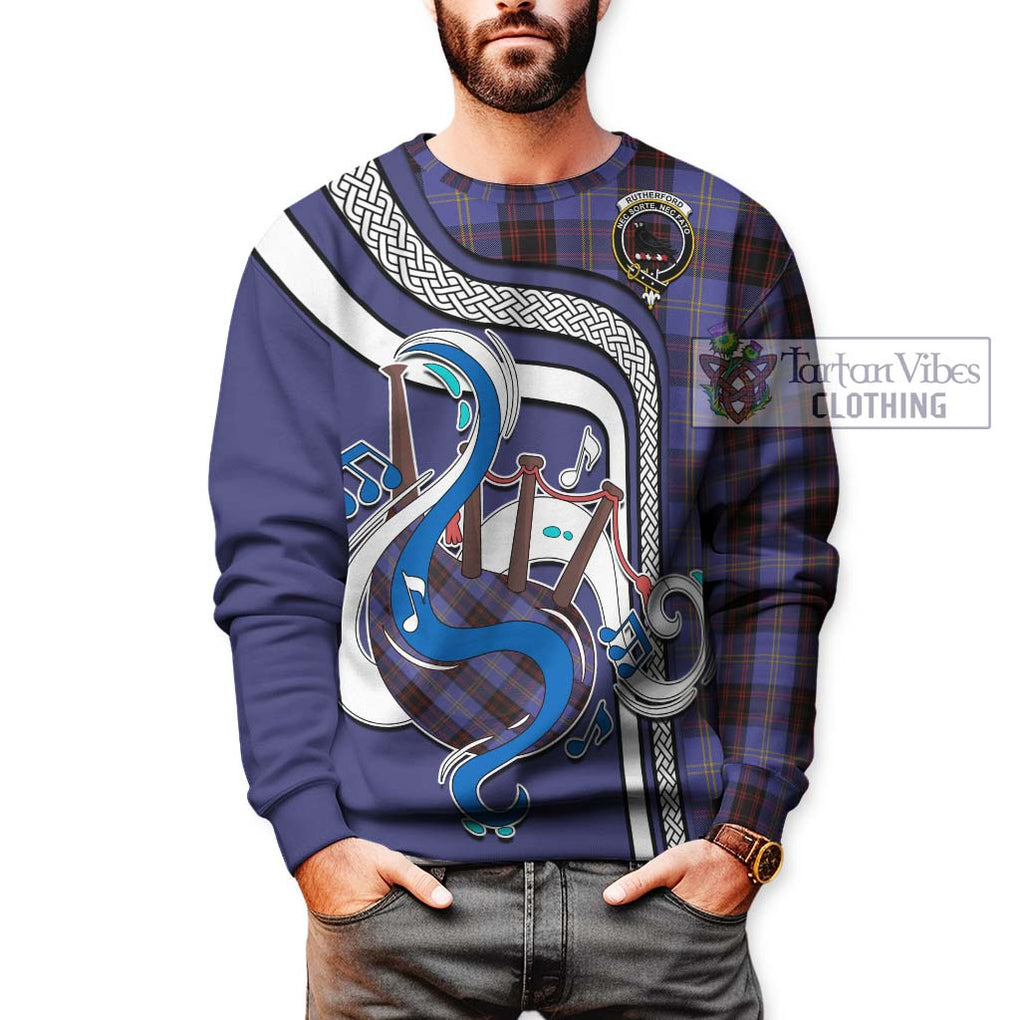 Tartan Vibes Clothing Rutherford Tartan Sweatshirt with Epic Bagpipe Style