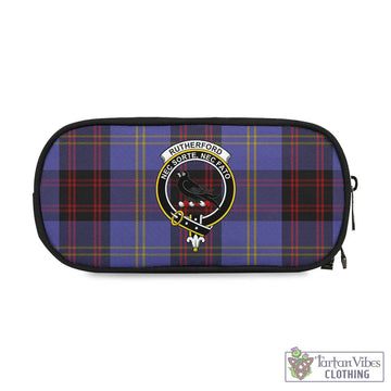 Rutherford Tartan Pen and Pencil Case with Family Crest