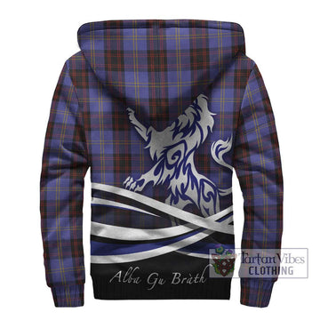 Rutherford Tartan Sherpa Hoodie with Alba Gu Brath Regal Lion Emblem