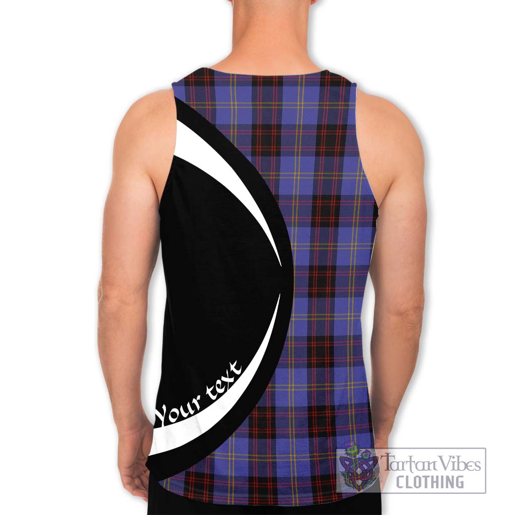 Rutherford Tartan Men's Tank Top with Family Crest Circle Style - Tartan Vibes Clothing