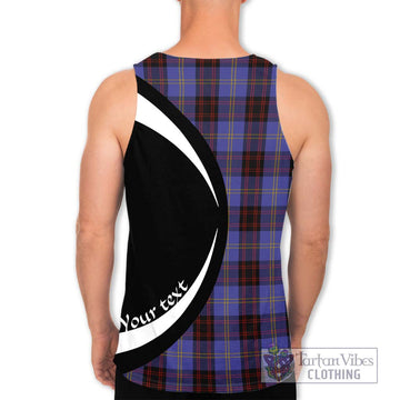 Rutherford Tartan Men's Tank Top with Family Crest Circle Style