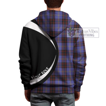 Rutherford Tartan Hoodie with Family Crest Circle Style