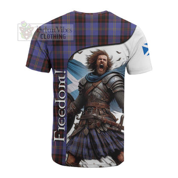 Rutherford Crest Tartan Cotton T-shirt Inspired by the Freedom of Scottish Warrior