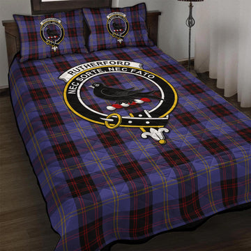 Rutherford Tartan Quilt Bed Set with Family Crest