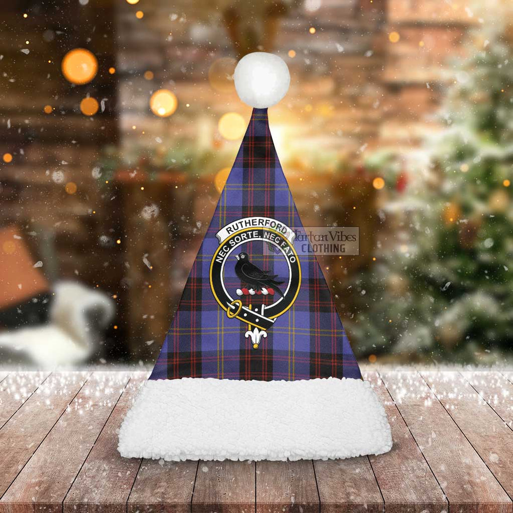 Tartan Vibes Clothing Rutherford Tartan Christmas Santa Hats with Family Crest