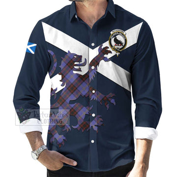 Rutherford Tartan Lion Rampant Long Sleeve Button Shirt Proudly Display Your Heritage with Alba Gu Brath and Clan Name