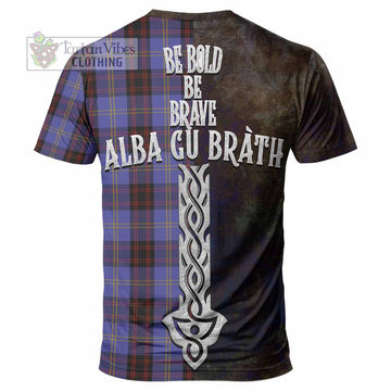 Rutherford Tartan Family Crest T-Shirt Alba Gu Brath Be Brave Lion Ancient Style - Tartan Vibes Clothing