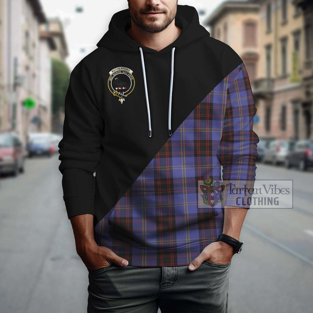 Rutherford Tartan Hoodie with Family Crest and Military Logo Style - Tartanvibesclothing Shop