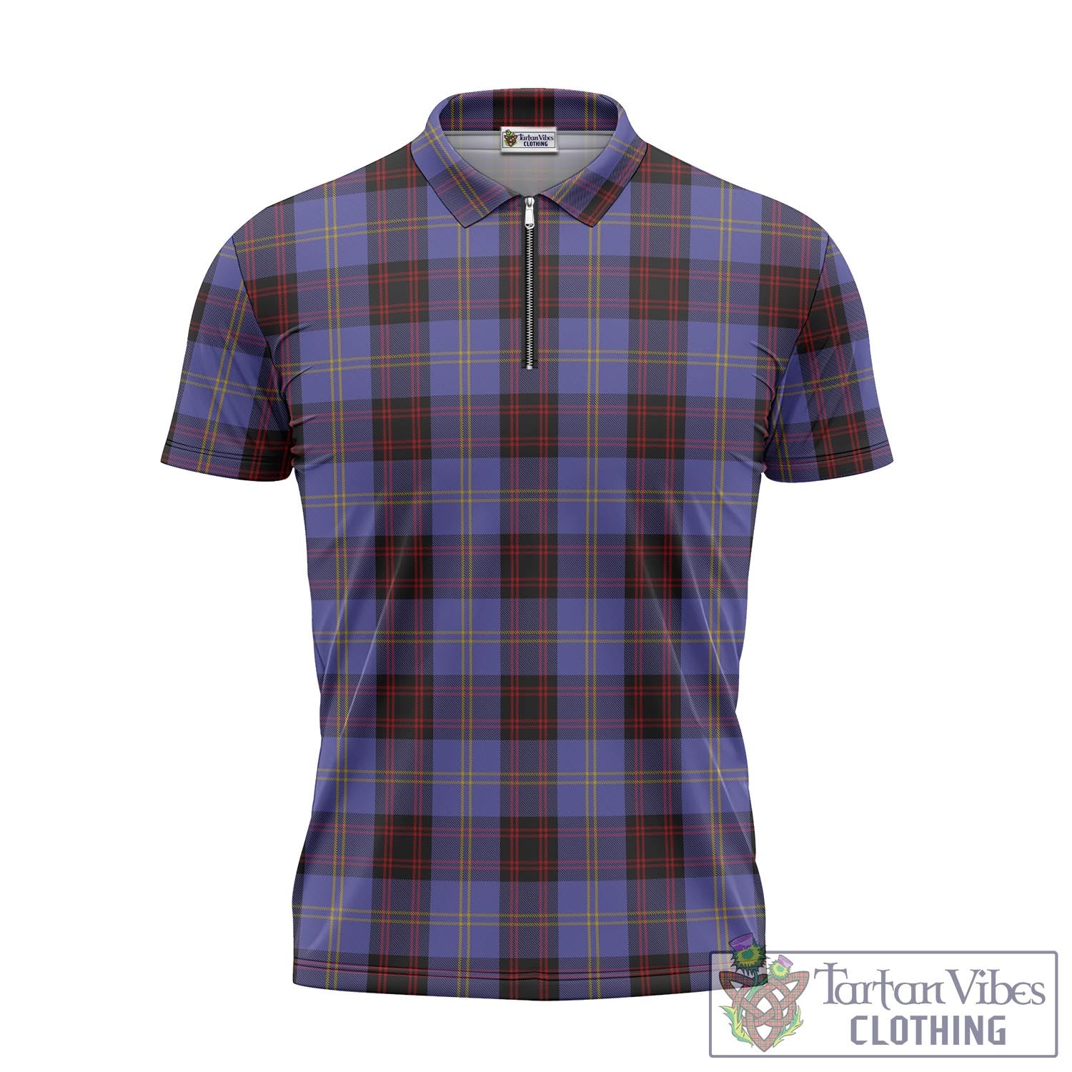 Tartan Vibes Clothing Rutherford Tartan Zipper Polo Shirt