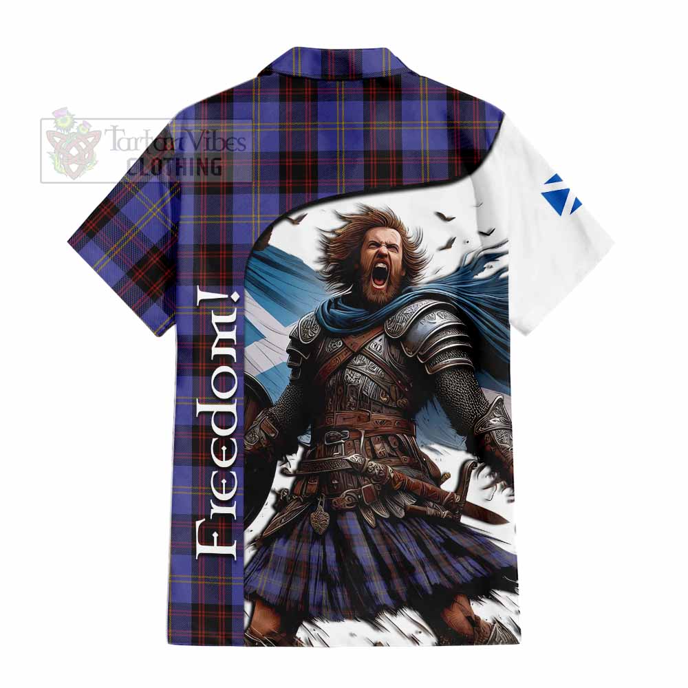 Tartan Vibes Clothing Rutherford Crest Tartan Short Sleeve Button Shirt Inspired by the Freedom of Scottish Warrior