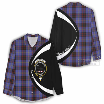 Rutherford Tartan Women's Casual Shirt with Family Crest Circle Style