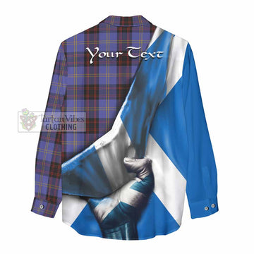 Rutherford Tartan Women's Casual Shirt with Family Crest Scotland Patriotic Style