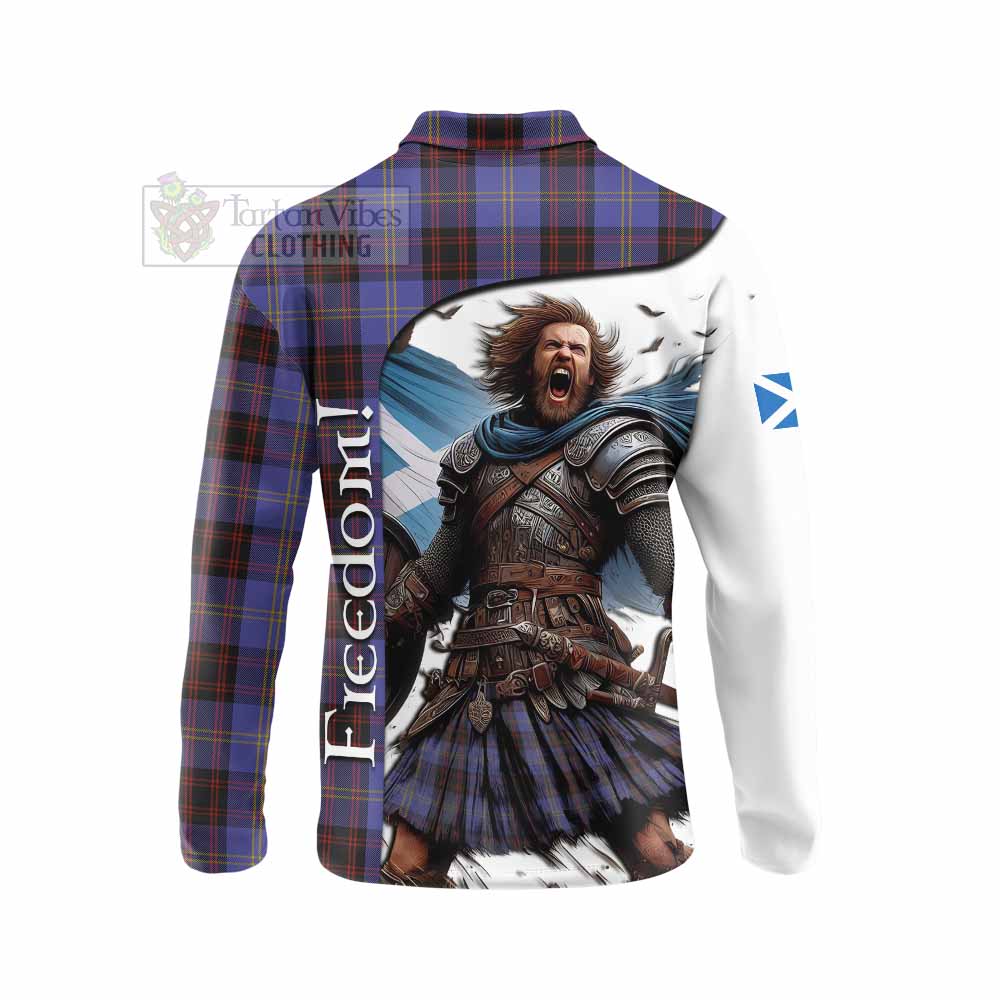 Tartan Vibes Clothing Rutherford Crest Tartan Long Sleeve Polo Shirt Inspired by the Freedom of Scottish Warrior