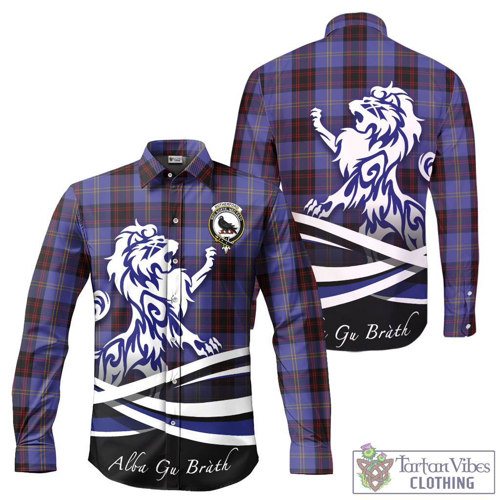 rutherford-tartan-long-sleeve-button-up-shirt-with-alba-gu-brath-regal-lion-emblem
