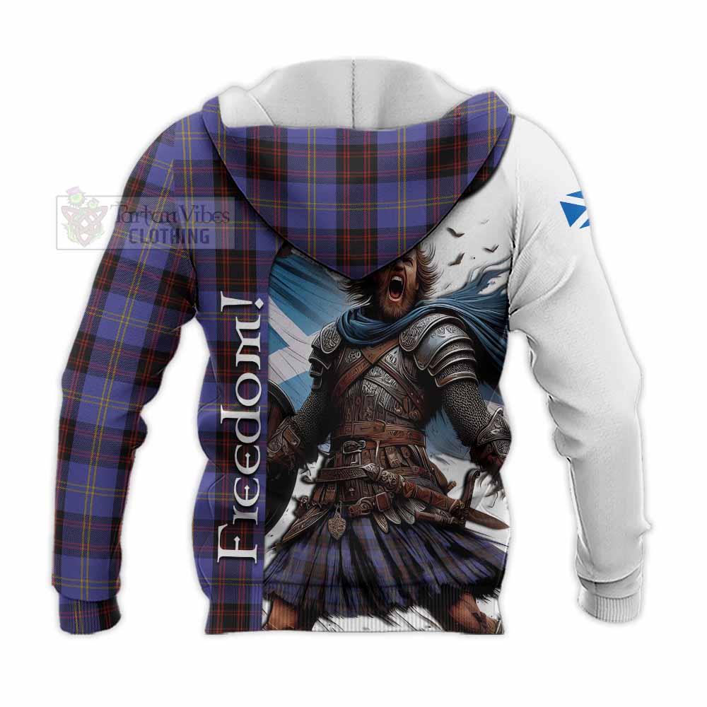 Tartan Vibes Clothing Rutherford Crest Tartan Knitted Hoodie Inspired by the Freedom of Scottish Warrior