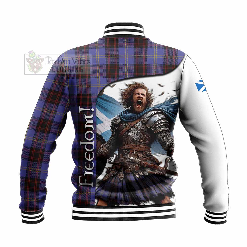 Tartan Vibes Clothing Rutherford Crest Tartan Baseball Jacket Inspired by the Freedom of Scottish Warrior